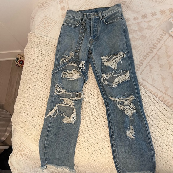 Carmar distressed jeans with denim chain - Picture 1 of 8